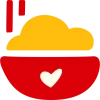 RMH_icons_Home_cooked_meals_RGB Hand drawn icon of bowl of food